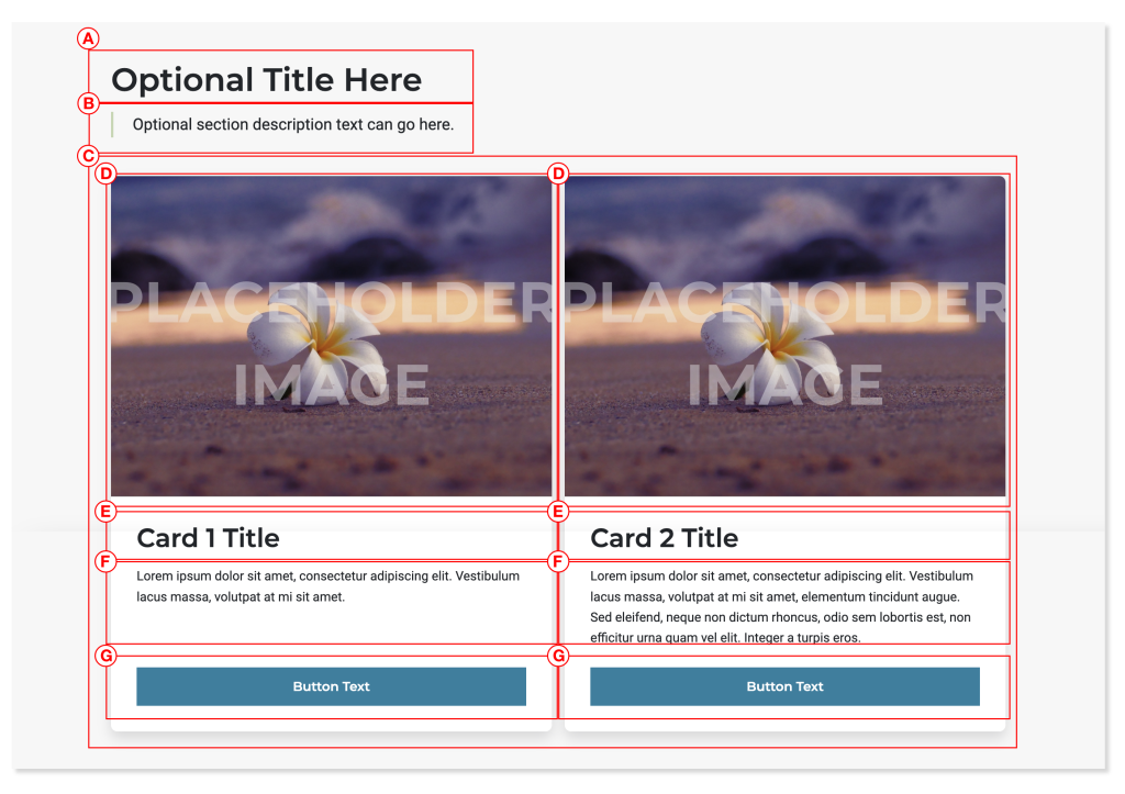 Example of 2 column call to action block