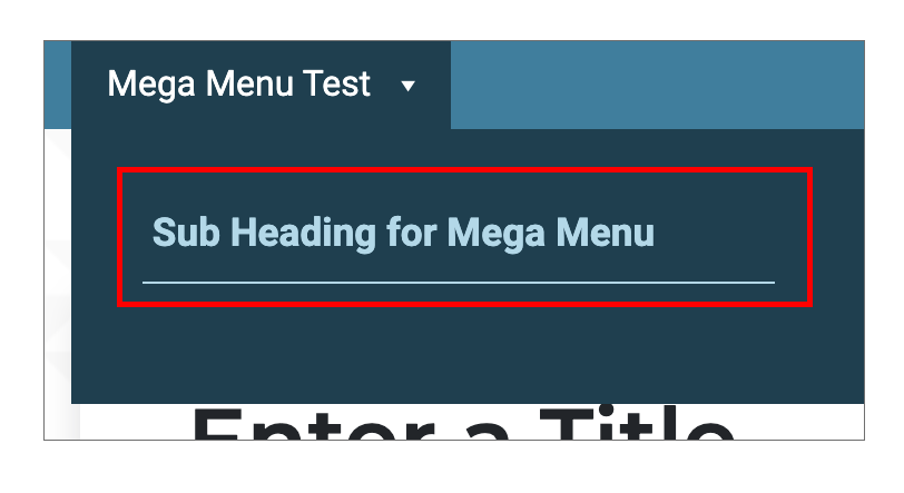 Example mega menu heading